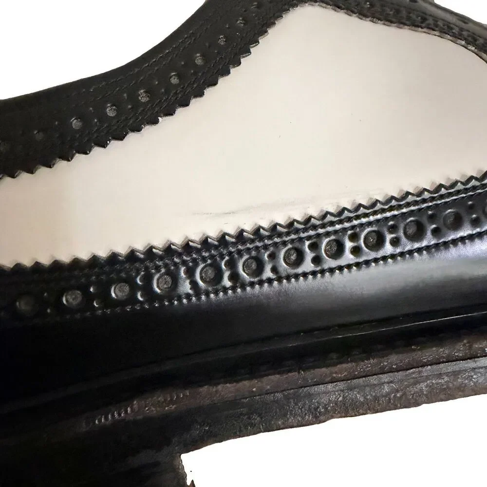 Florsheim Imperial VTG 50s Spectator Wingtip Shoes Sz 12? Narrow Black & White